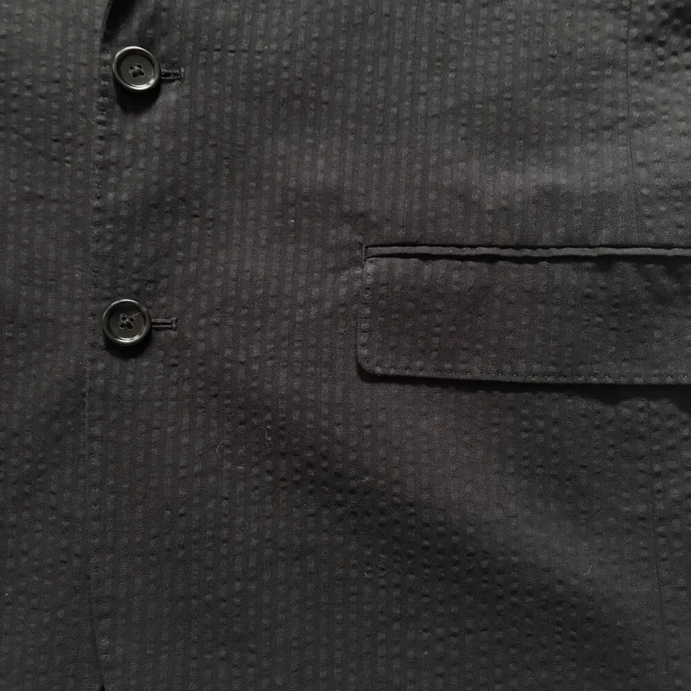 NWT J CREW LUDLOW BLACK SEERSUCKER SUIT SIZE 40